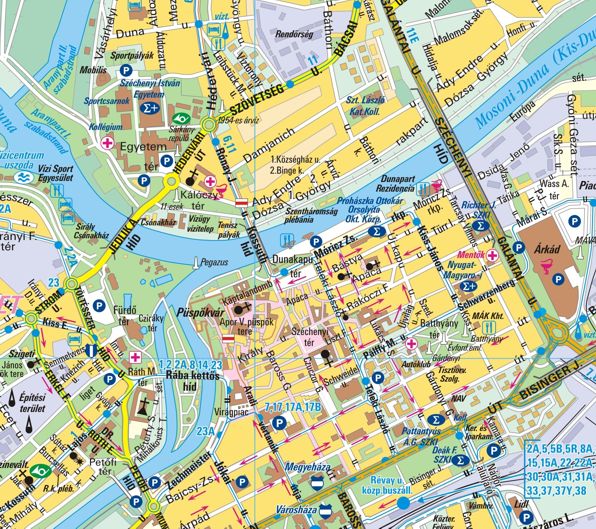 győr részletes térkép Győr (és környéke) térkép – DIMAP Bt.   Térkép készítés és webáruház